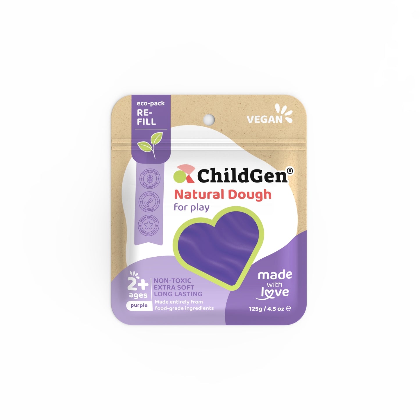 ChildGen Natural Playdough - Eco Refill Pack 125gr