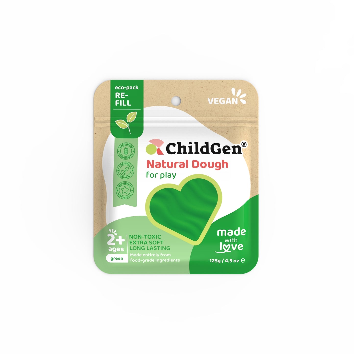 ChildGen Natural Playdough - Eco Refill Pack 125gr