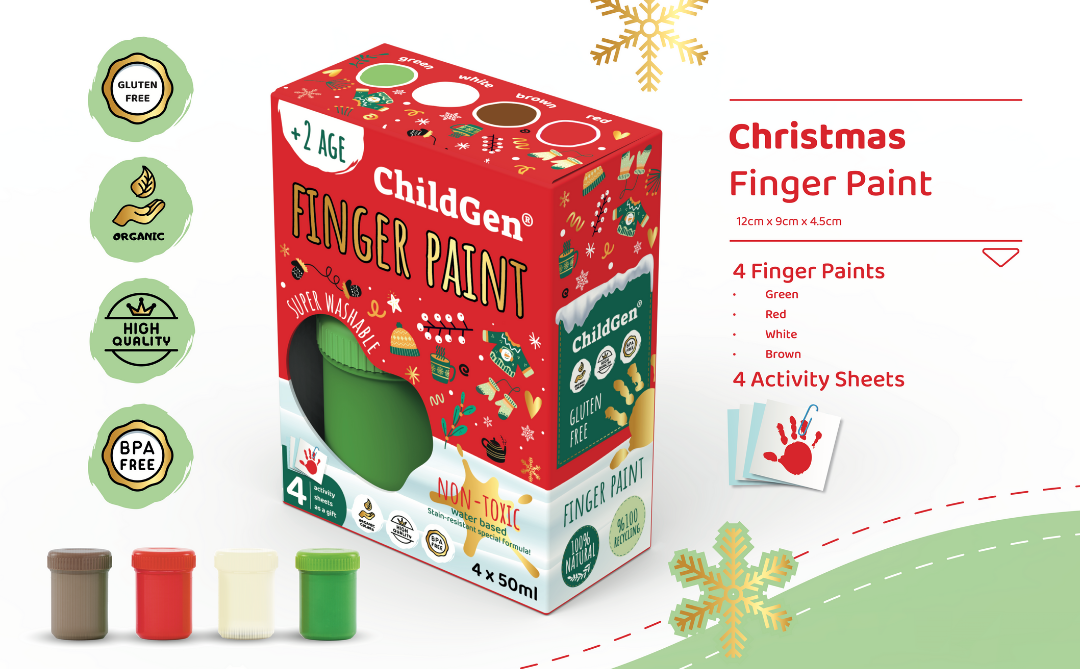 ChildGen Washable Finger Paint - Christmas Set