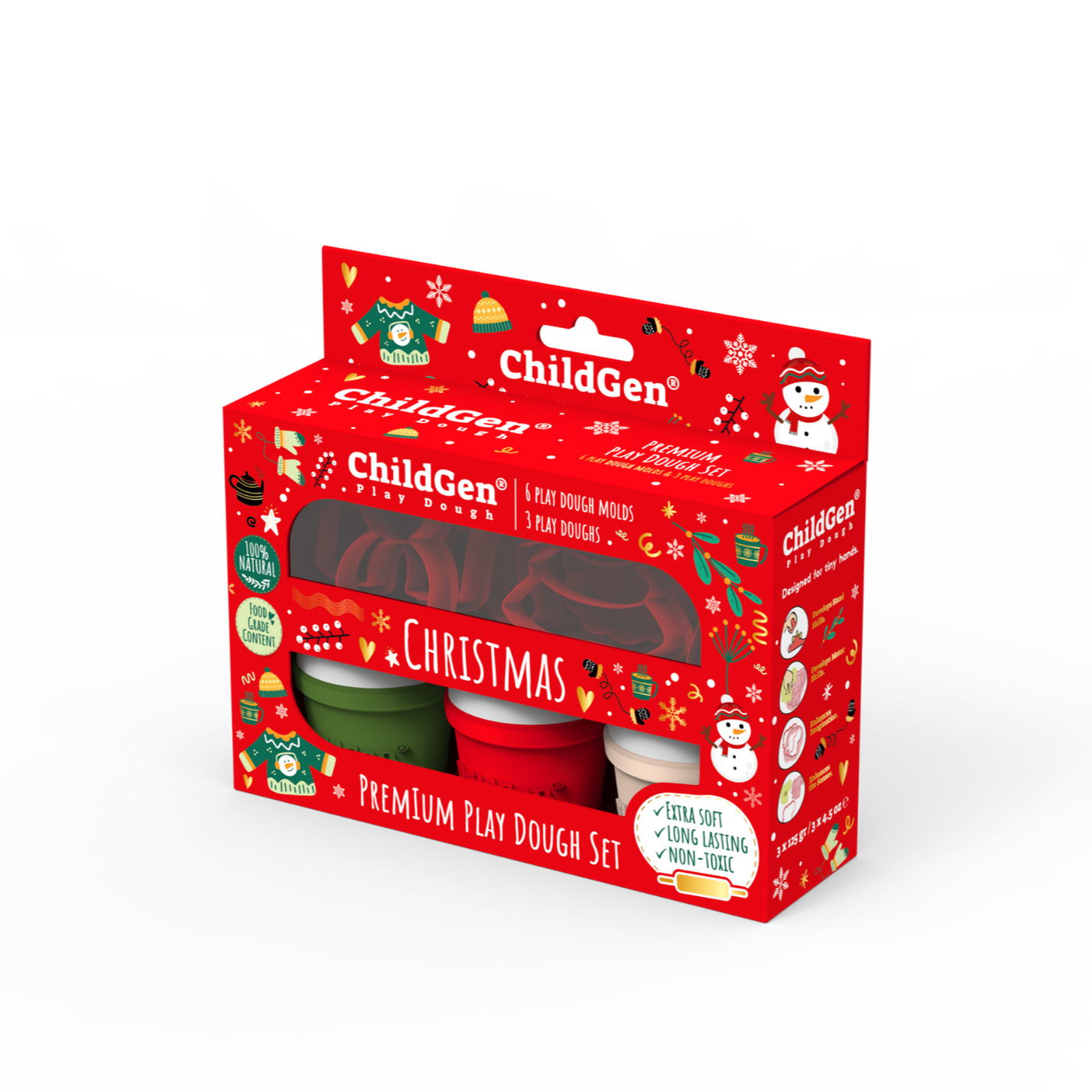 ChildGen Natural Playdough - Christmas Set