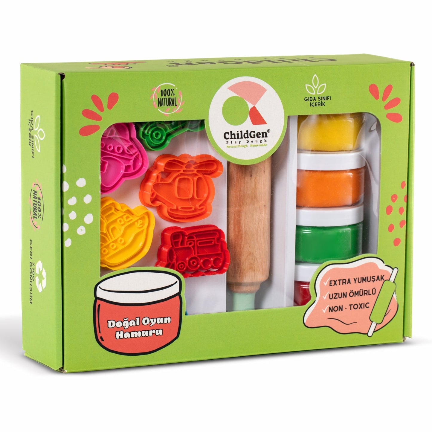 ChildGen Natural Playdough Premium Set - Vehicles